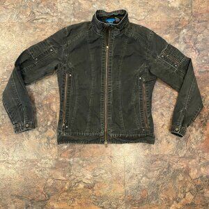 Kuhl Burr Jacket Womens Small Vintage Patina Dye Canvas Moto Full Zip